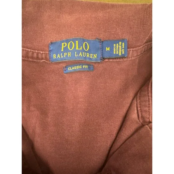 Polo Ralph Lauren Men's Large Polo Shirt Classic Fit Burgundy M - Picture 4 of 4